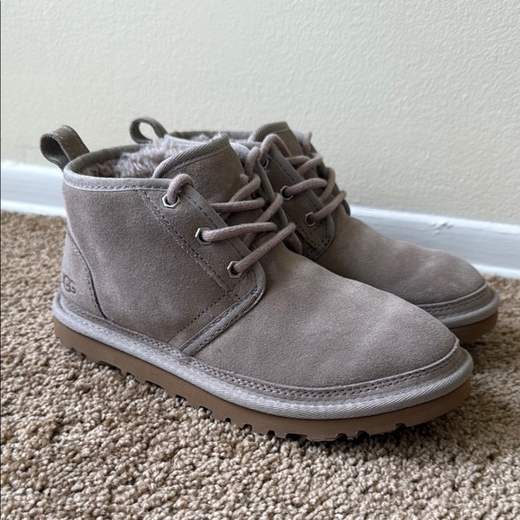Ugg Women's Neumel Boots Oyster Grey Lace Up Booties - Picture 2 of 9